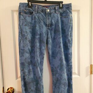 NYDJ skinny floral print jeans, sz 12 x 28 long